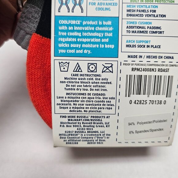 New Cool Force Advance Cooling Technology Socks 3 Mens No Shows Shoe Size 6 -12 - Picture 8 of 16